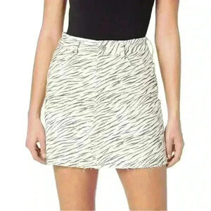 Paige Mini Denim Skirt Zebra Cotton Jean‎ Skirt Size 31